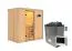 Sauna "Eeli" SET mit Klarglastür & Ofen externe Steuerung easy 9 kW - 196 x 118 x 198 cm (B x T x H)