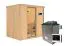 Sauna "Veli" SET mit Klarglastür & Ofen externe Steuerung easy 9 KW - 196 x 151 x 198 cm (B x T x H)