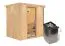 Sauna "Veli" SET mit Klarglastür, Kranz & Ofen 9 kW - 210 x 165 x 202 cm (B x T x H)