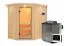 Sauna "Mika" SET mit Klarglastür, Kranz & Ofen BIO 9 kW - 165 x 210 x 202 cm (B x T x H)