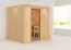 Sauna "Eemil" mit Klarglastür und Kranz - Farbe: Natur - 210 x 184 x 202 cm (B x T x H)