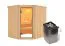 Sauna "Hanko" SET mit Klarglastür & Ofen 9 kW - 196 x 170 x 198 cm (B x T x H)