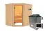 Sauna "Hanko" SET mit Klarglastür & Ofen externe Steuerung easy 9 KW - 196 x 170 x 198 cm (B x T x H)