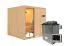 Sauna "Aleksi" SET mit Klarglastür & Ofen externe Steuerung easy 9 KW - 196 x 196 x 198 cm (B x T x H)