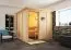 Sauna "Aleksi" SET mit Klarglastür, Kranz & Ofen BIO 9 kW - 210 x 210 x 202 cm (B x T x H)