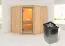 Sauna "Nooa" SET mit Klarglastür - Farbe: Natur, Ofen 9 kW - 196 x 196 x 198 cm (B x T x H)