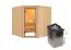 Sauna "Nooa" SET mit Klarglastür - Farbe: Natur, Ofen 9 kW - 196 x 196 x 198 cm (B x T x H)