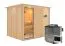 Sauna "Toivo" SET mit Klarglastür, Kranz & Ofen BIO 9 kW - 245 x 210 x 202 cm (B x T x H)