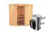 Sauna "Kjell" SET mit Klarglastür, Kranz & Ofen 3,6 kW - 184 x 165 x 202 cm (B x T x H)