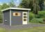 Saunahaus "Linnea 2" mit moderner Tür, Farbe: Terragrau - 336 x 231 cm (B x T), Grundfläche: 7 m²