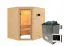Sauna "Kirsa" SET AKTION 2 mit Klarglastür und Ofen 9 kW - 196 x 170 x 198 cm (B x T x H)