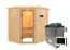 Sauna "Kirsa" SET AKTION mit Klarglastür, Kranz & Ofen 9 kW - 224 x 184 x 202 cm (B x T x H)