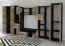 Wohnwand Schwarz / Hellbraun | Vercors 03 | 200 x 360 x 53 cm | 1 Türe | Mehrteilig | Front in Holzoptik | umfangreiches Platzangebot | eckig