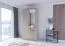 Drehtürenschrank / Kleiderschrank mit Spiegel | Sonoma Eiche | Kopaonik 02 | 2 Türen | 3 Schubladen | 5 Fächer |207 x 101 x 59 cm | Kleiderstange