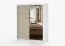 Kleiderschrank / Schiebetürenschrank mit Spiegel | 195 x 160 x 61 cm | Eiche / Weiß | Galtee 08 | 2 Türen | 6 Fächer | viel Stauraum | Holzoptik