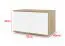 Schlichter Schuhschrank Jaralillo 03, zwei Türen, Farbe: Eiche Artisan / Weiß, Push-to-open Funktion, vier Fächer, Maße: 42 x 70 x 40 cm