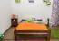 Jugendbett Kiefer Vollholz massiv Nussfarben A11, inkl. Lattenrost - Abmessung 160 x 200 cm