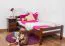 Kinderbett / Jugendbett "Easy Premium Line" K1/2n, Buche Vollholz massiv dunkelbraun lackiert - Liegefläche: 90 x 190 cm