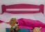 Einzelbett/ Gästebett "Easy Premium Line" K4, 120 x 200 cm Buche Vollholz massiv rosa lackiert