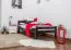 Kinderbett / Jugendbett "Easy Premium Line" K1/2n, Buche Vollholz massiv schokobraun lackiert - Liegefläche: 90 x 190 cm