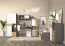 Stilvoller Jugendzimmer - Schrank Klemens 04 mit 5 Fächern, Grau / Weiß / Eiche, 144 x 50 x 38 cm, bietet viel Stauraum, dreifarbig und stilvoll