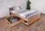 Einzelbett mit Schublade Trevalli 20, Farbe: Eiche / Schwarz - Liegefläche: 120 x 200 cm (B x L)