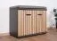 Elegante Garderobe Ringerike 07, Farbe: Anthrazit / Eiche Artisan - Abmessungen: 203 x 210 x 32 cm (H x B x T), mit drei Schubladen und 10 Fächern