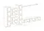 Außergewöhnliche Wohnwand Balestrand 245, Farbe: Weiß / Schwarz - Abmessungen: 180 x 330 x 40 cm (H x B x T), mit fünf Türen und 15 Fächern