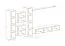 Wohnwand im modernen Design Balestrand 242, Farbe: Schwarz - Abmessungen: 180 x 330 x 40 cm (H x B x T), mit LED-Beleuchtung