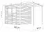 Gartenhaus 1,8 x 3,86 Meter (inkl. Dach) | aus vorgefertigten Elementen| unbehandelt | mit Pultdach Abbildung