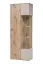Vitrine | Push-to-open Funktion | Farbe: Eiche Viking / Kaschmir | 2 Türen | Maße: 70 x 40 x 197 cm | inkl. LED-Beleuchtung | 10 Fächer