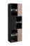 Vitrine | Farbe: Schwarz / Eiche Vicking / Schwarzer Marmor | inkl. LED-Beleuchtung | 6 Türen | Push-to-open Funktion | 60 x 40 x 182 cm | 12 Fächer