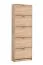 Hoher Schuhschrank Gradide 05, Farbe: Eiche Sonoma, fünf Kipptüren, Griffe: Grau, 10 Fächer, Maße: 191,5 x 67 x 28 cm, ABS-Kantenschutz, für den Vorraum
