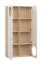 Bücherregal im einfachen Design Aenna 43, Farbe: Weiß / Eiche, verstellbare Füße, acht Fächer, Maße: 202,5 x 100,5 x 35 cm, Griffe: Eiche