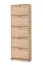 Hoher Schuhschrank Gradide 05, Farbe: Eiche Sonoma, fünf Kipptüren, Griffe: Grau, 10 Fächer, Maße: 191,5 x 67 x 28 cm, ABS-Kantenschutz, für den Vorraum