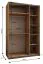 Kleiderschrank / Schiebetürenschrank | 245,5 x 150 x 64 cm | 2 Schiebetüren | 2 Kleiderstangen| 6 Fächer | 6 Einlegeböden | Farbe: Eiche Artisan