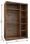 Kleiderschrank / Schiebetürenschrank | 245,5 x 150 x 64 cm | Farbe: Eiche Artisan | 2 Schiebetüren | Soft-Close | Spiegel | 2 Kleiderstangen | 6 Fächer