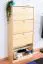 Schuhkipper Kiefer Holz massiv, Farbe: Natur 150x72x30 cm, Schuhschrank Schuhkommode