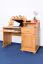 Schreibtisch Kiefer massiv Vollholz Erlefarben Junco 188 - Abmessungen: 106 x 120 x 57 cm (H x B x T)