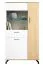 Vitrine Riemst 05, Farbe: Eiche / Weiß - Abmessungen: 164 x 90 x 40 cm (H x B x T)