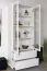 Weiße Vitrine Kiefer Vollholz Junco 32, 195 x 84 x 42 cm, mit 2 Schubladen und 4 geräumigen Fächern, hochwertig verarbeitet, schlichtes Design