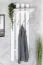 Schlichte Garderobe Kiefer Massivholz Junco 342, in Weiß, 150 x 50 x 33 cm, mit 4 Haken, sehr stabil und langlebig