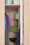 Drehtürenschrank / Eckkleiderschrank 20, Farbe: Buche / Weiß - 236 x 86 x 86 cm (H x B x T)