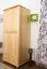 Schmaler Kleiderschrank | 2 Drehtüren | 2 Schubladen | 1 Fach | mit Kleiderstange | 80 cm breit | Massivholz | Farbe: Natur Abbildung