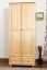 Schmaler Kleiderschrank | 2 Drehtüren | 2 Schubladen | 1 Fach | mit Kleiderstange | 80 cm breit | Massivholz | Farbe: Natur Abbildung