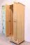 Kleiderschrank | 2 Drehtüren | 1 Schublade | 1 Fach | mit Kleiderstange | 65 cm breit | Massivholz | Farbe: Natur Abbildung