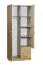 Schmaler Kleiderschrank | 2 Drehtüren | 2 Schubladen | 5 Fächer | mit Kleiderstange | 80 cm breit | Farbe: Sonoma Eiche Abbildung