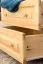 Kleiderschrank | 2 Drehtüren | 2 Schubladen | 4 Fächer | mit Kleiderstange | 80 cm breit | Massivholz | Farbe: Natur Abbildung
