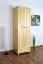 Kleiderschrank | 2 Drehtüren | 4 Fächer | 1 Schublade | mit Kleiderstange | 65 cm breit | Massivholz | Farbe: Natur Abbildung