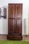 Kleiderschrank | 2 Drehtüren | 1 Schublade | 4 Fächer | mit Kleiderstange | 80 cm breit | Massivholz | Farbe: Nuss Abbildung